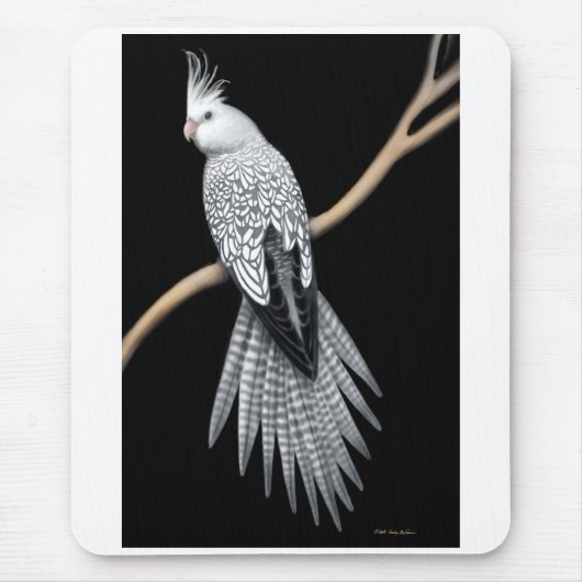 Whitefaced Pearl Cockatiel Mousepad Muismat (Voorkant)