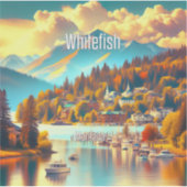 Whitefish Montana 3 inch Vinyl Sticker (Voorkant)