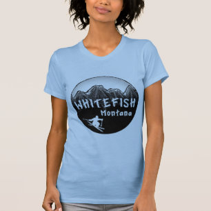 Whitefish Montana artistieke skier T-shirt