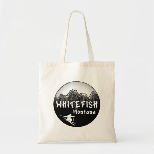 Whitefish Montana artistieke skier Tote Bag (Voorkant)