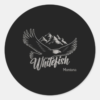 Whitefish Montana Bergen Wandelen in de buitenluch Ronde Sticker