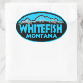 Whitefish Montana blauw ovale stickers (Tas)