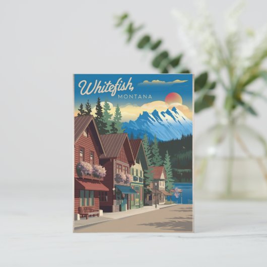 Whitefish Montana Briefkaart (Staand voorkant)