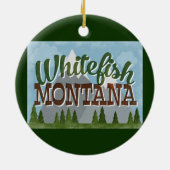 Whitefish Montana Fun Retro Snowy Mountains Keramisch Ornament (Achterkant)