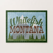 Whitefish Montana Fun Retro Snowy Mountains Legpuzzel (Horizontaal)