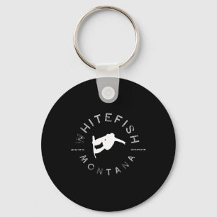 Whitefish Montana Graphic  Snowboarden Sleutelhanger