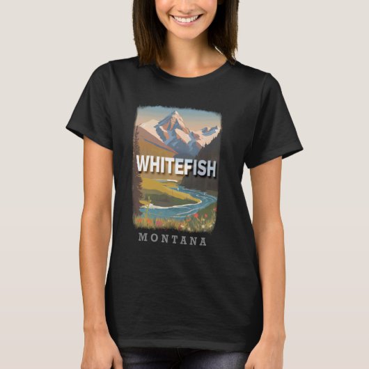Whitefish Montana MT Glacier National Park Proximi T-shirt (Voorkant)