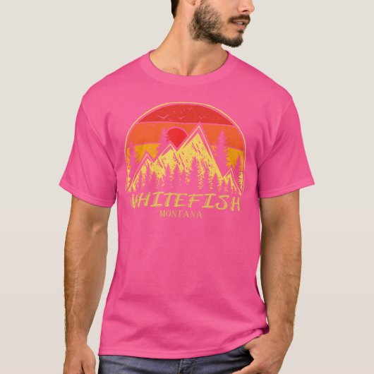  Whitefish Montana Mt Mountains Wandeltocht T-shirt (Voorkant)