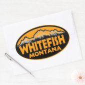 Whitefish Montana oranje ovale stickers (Envelop)