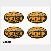 Whitefish Montana oranje ovale stickers (Vel)