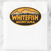 Whitefish Montana oranje ovale stickers (Tas)