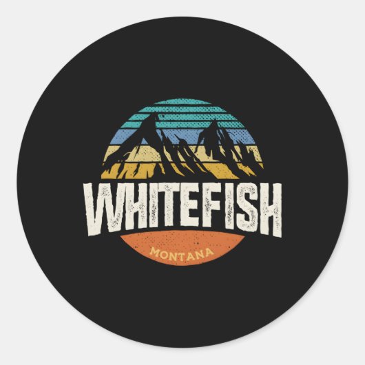 Whitefish Montana Outdoor Ronde Sticker (Voorkant)