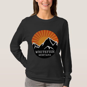 Whitefish Montana Retro Sunset Mountains S T-shirt