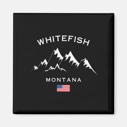 Whitefish Montana Ski Resort Rocky Mountains Skiin Magneet (Voorkant)