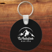 Whitefish Montana Ski Resort Skiën Snowboarding Sleutelhanger (Voorkant)