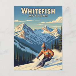 Whitefish Montana Skier Reizen Briefkaart