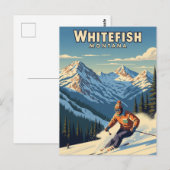 Whitefish Montana Skier Reizen Briefkaart (Voorkant / Achterkant)