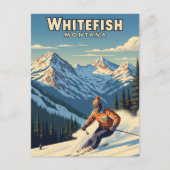 Whitefish Montana Skier Reizen Briefkaart (Voorkant)