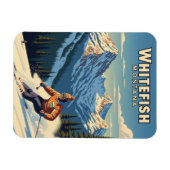 Whitefish Montana Skier Reizen Magneet (Horizontaal)