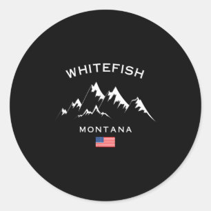Whitefish Montana Skigebied Rocky Mountains Skiën Ronde Sticker