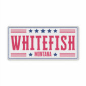 WHITEFISH MONTANA Stars & Stripes Sticker (Voorkant)