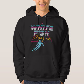 Whitefish Montana USA Ski Resort 1980s Retro Hoodie