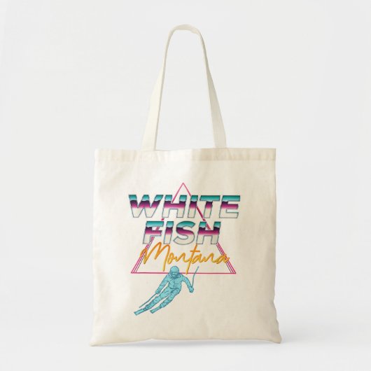 Whitefish Montana USA Ski Resort 1980s Retro Tote Bag (Voorkant)