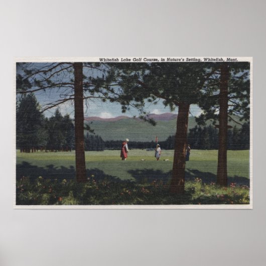 Whitefish, Montana - Whitefish Lake Golf Course Poster (Voorkant)