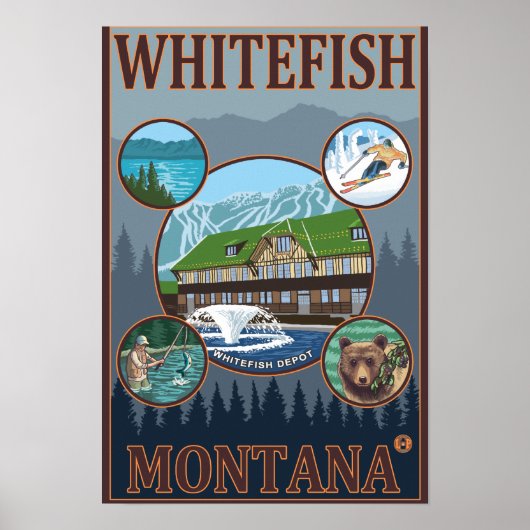 Whitefish, MontanaScene Travel Poster (Voorkant)