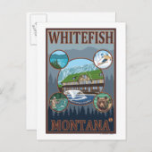 Whitefish, MontanaScene Travel Poster Briefkaart (Voorkant / Achterkant)