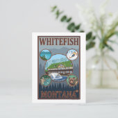 Whitefish, MontanaScene Travel Poster Briefkaart (Staand voorkant)