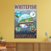 Whitefish, MontanaScene Travel Poster Canvas Afdruk (Insitu (Woonkamer))