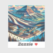 Whitefish Mountain Montana 3 inch Vinyl Sticker (Vel)