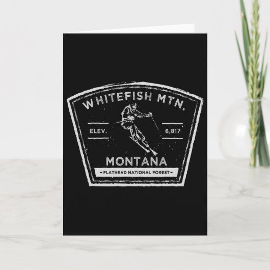 Whitefish Mountain Montana Sneeuw Skien Kaart (Voorkant)