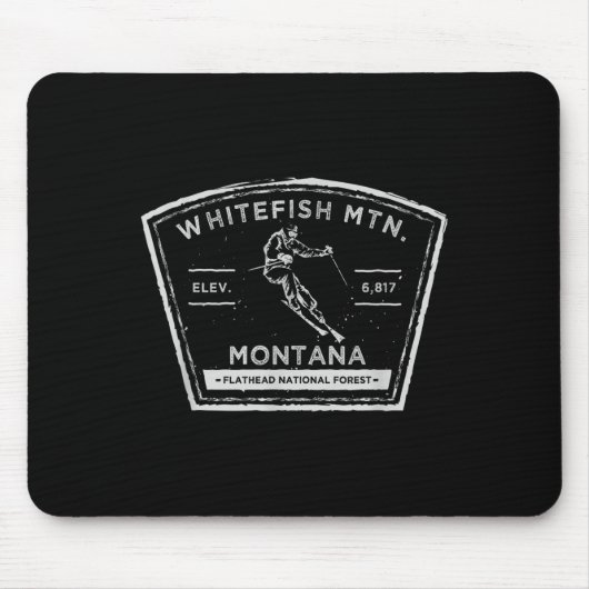 Whitefish Mountain Montana Sneeuw Skilopen Muismat (Voorkant)