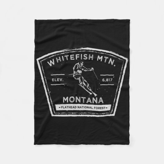 Whitefish Mountain Montana Sneeuwschaatsen Fleece Deken (Voorkant)