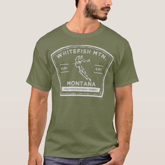 Whitefish Mountain Montana Snow Skiing T-shirt (Voorkant)