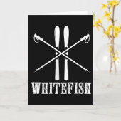 Whitefish Mountain Ski Skier Skiing Nordic Alpine  Kaart (Gele Bloem)