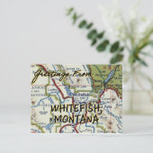 Whitefish MT  Map Briefkaart (Staand voorkant)