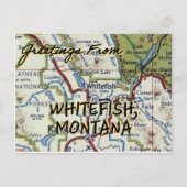 Whitefish MT  Map Briefkaart (Voorkant)