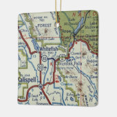 Whitefish MT Map Keramisch Ornament (Links)