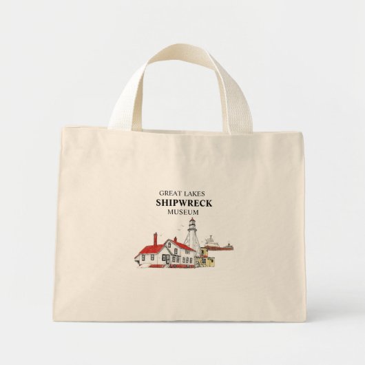 Whitefish Point Great Lakes Scheepswrak Museum Tot Mini Tote Bag (Voorkant)