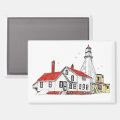 Whitefish Point Lighthouse-magneet Magneet (Voorkant / Achterkant)