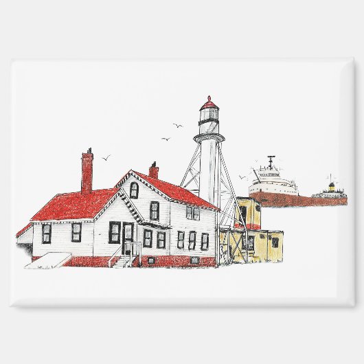 Whitefish Point Lighthouse met Edmund Fitzgerald Magneet (Voorkant)