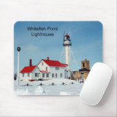 Whitefish Point Lighthouse winter mousepad Muismat (Met muis)