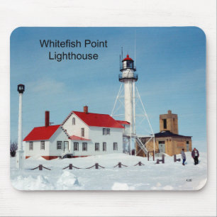 Whitefish Point Lighthouse winter mousepad Muismat