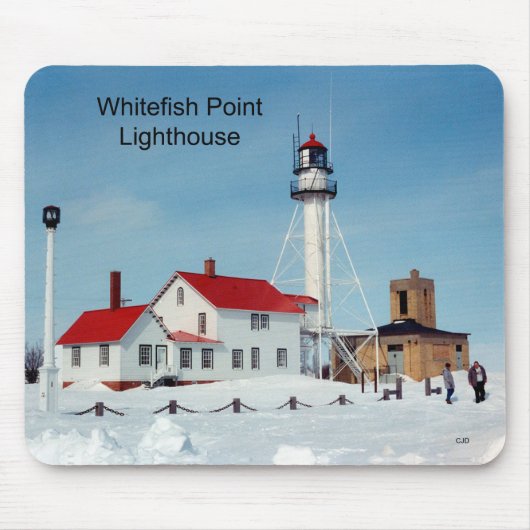 Whitefish Point Lighthouse winter mousepad Muismat (Voorkant)