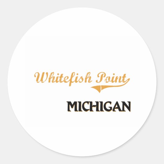 Whitefish Point Michigan Classic Ronde Sticker (Voorkant)