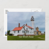 Whitefish Point vuurtoren Beterschap Ansichtkaart Briefkaart (Voorkant / Achterkant)