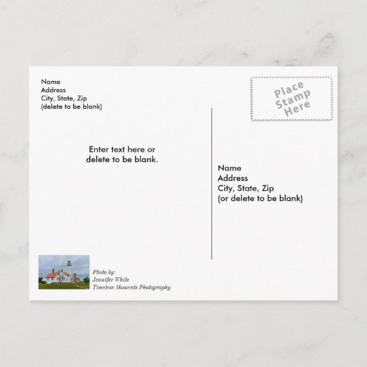 Whitefish Point vuurtoren Beterschap Ansichtkaart Briefkaart (Achterkant)